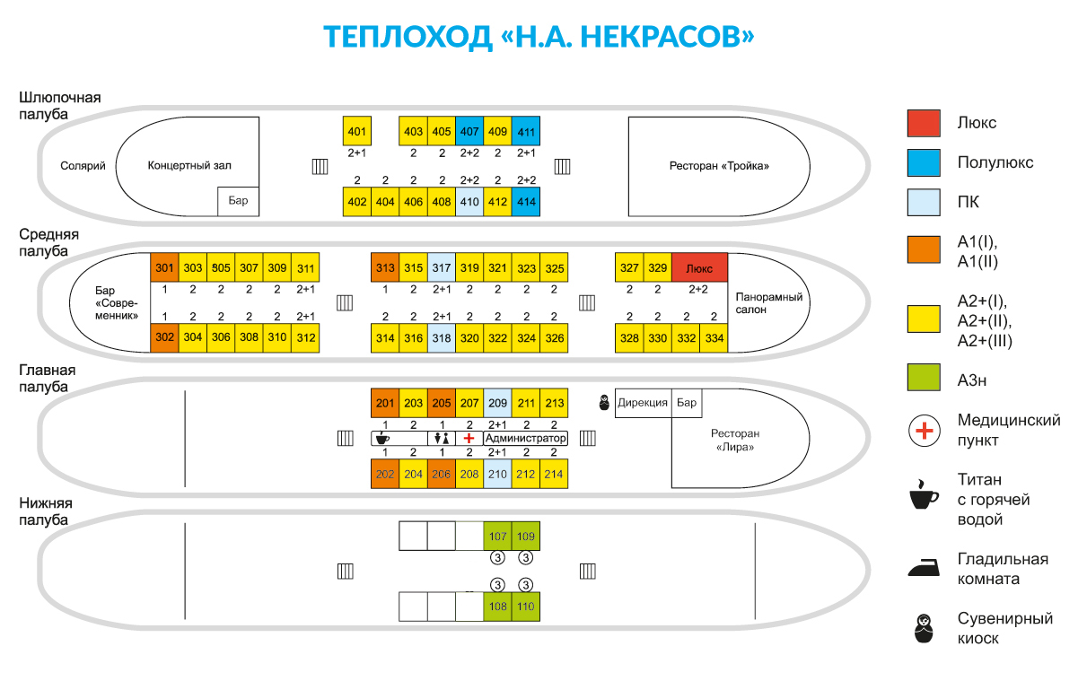 Теплоход нижний новгород схема палуб